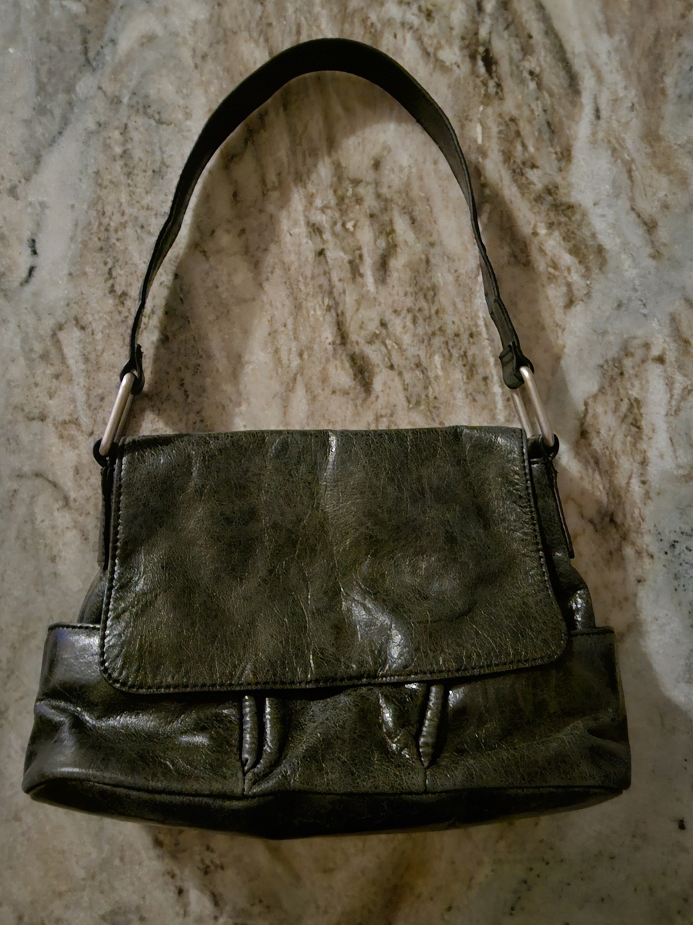 KC reaction Black Leather Shoulder Bag - Women's Handbag